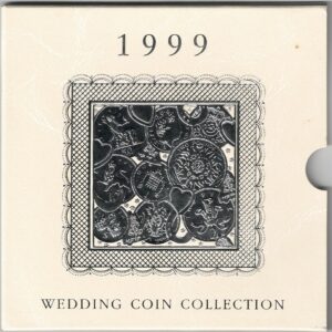 1999 Royal Mint Brilliant Uncirculated Wedding Eight Coin Set . This 1999 set comes with card outer. All coins are in stock for despatch.