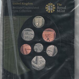 2008 Royal Mint Brilliant Uncirculated Seven Coin Set . This 2008 set comes with card outer. All coins are in stock for despatch