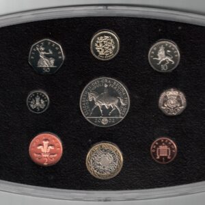 2002 Royal Mint Base Metal Nine Coin Proof Set . This 2002 set comes with card box. All coins are in stock for despatch.