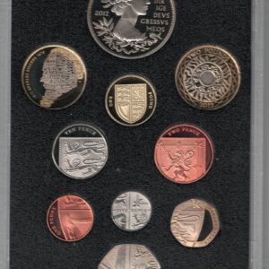 2012 Royal Mint Base Metal Ten Coin Proof Set . This 2010 set comes with card box. All coins are in stock for despatch.