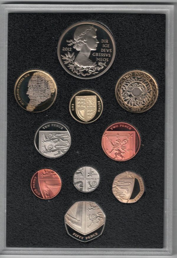 2012 Royal Mint Base Metal Ten Coin Proof Set . This 2010 set comes with card box. All coins are in stock for despatch.