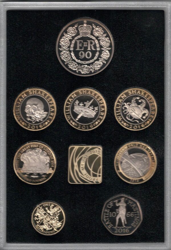 Boxed 2016 Royal Mint Eight Coin Commemorative Edition Proof Set