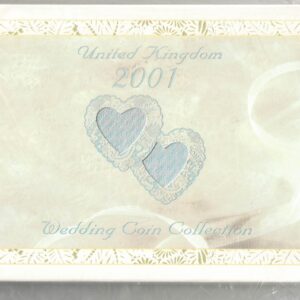 Sealed 2001 Royal Mint Brilliant Uncirculated Wedding Nine Coin Set . This 2001 set comes with card outer. All coins are in stock for despatch.