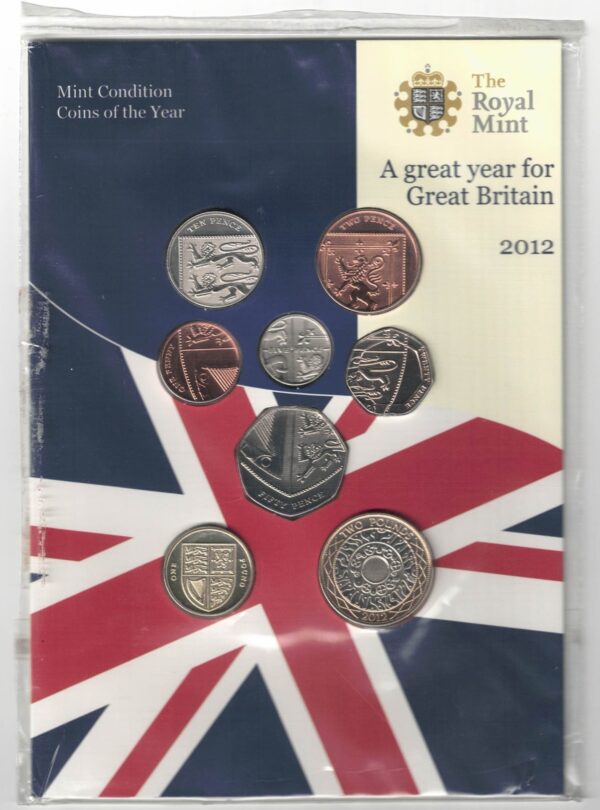 Sealed 2012 Royal Mint Brilliant Uncirculated Coins Of The Year . This 2012 set comes with card outer. All coins are in stock for despatch.