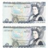 B343 Somerset Five Pounds banknotes. Blue-Black on multicolour underprint. The obverse features Elizabeth II. The reverse features Arthur Wellesley.