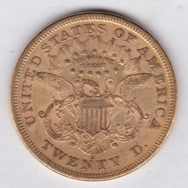 1875 S USA Twenty Dollars Gold Coin - Image 2