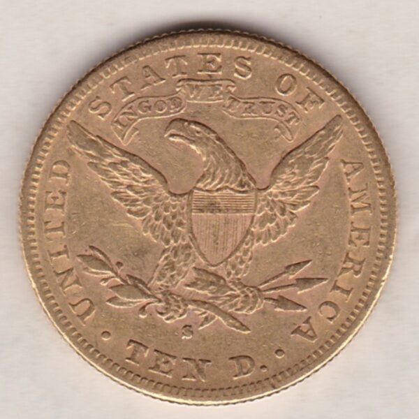 1881 S USA Ten Dollars Gold Coin - Image 2