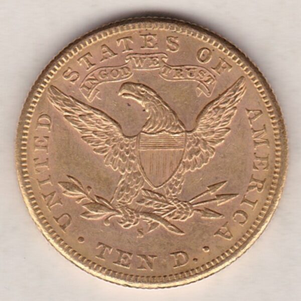 1884 S USA Ten Dollars Gold Coin - Image 2