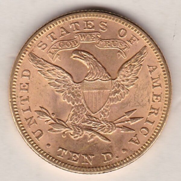 1893 USA Ten Dollars Gold Coin - Image 2