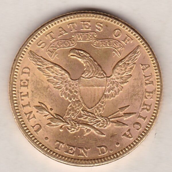 1894 USA Ten Dollars Gold Coin - Image 2