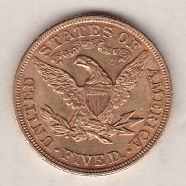 1900 USA Five Dollars Gold Coin - Image 2