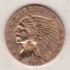 1913 USA Two And A Half Dollars Gold coin featuring the Indian head design on the Obverse. The eagle on the Reverse. Philadelphia.