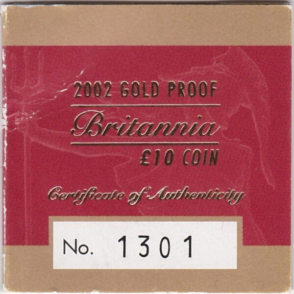 2002 Gold Proof Tenth Ounce Britannia - Image 3