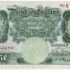 B238 Peppiatt One Pound Banknote 90S. This is the green 1934 Issue, with Serial Number 90S 177286. This note is in near mint condition.