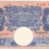 B249 Peppiatt One Pound Banknote K16E This is the Blue & Pink 1940 Issue, with Serial Number K16E 405368 This note is in near mint condition