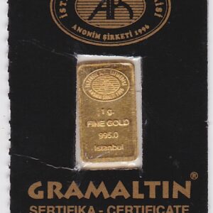 One Gram Bar Istanbul Gold Refinery. This bar contains one grams of 995.0 fine gold refined by the Istanbul Gold Refinery.