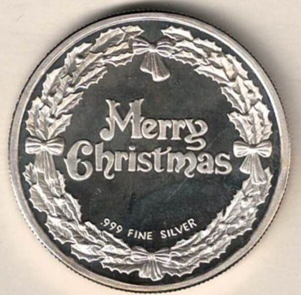 Silver One Ounce Round Merry Christmas - Image 2