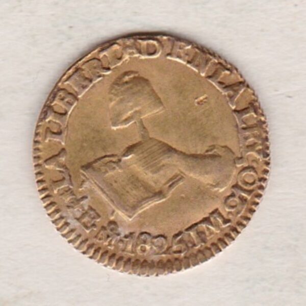 1825 Mexico Gold Half Escudo coin. The obverse features an eagle. The reverse features a book with legend, value and date around.