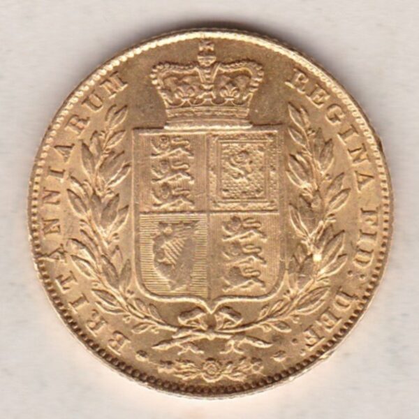 1847 Gold Sovereign Coin - Shield Back - Image 2