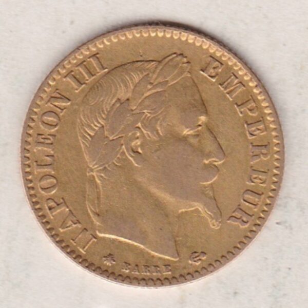 1868 A France Gold Ten Francs Coin - Image 2