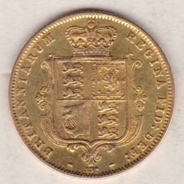 1872 Gold Half Sovereign Coin - Victoria Young Head - Image 2