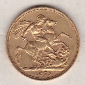 1873 M Gold Sovereign Coin featuring Queen Victoria Young Head on the Obverse and St George & the Dragon on the Reverse. Melbourne Mint.