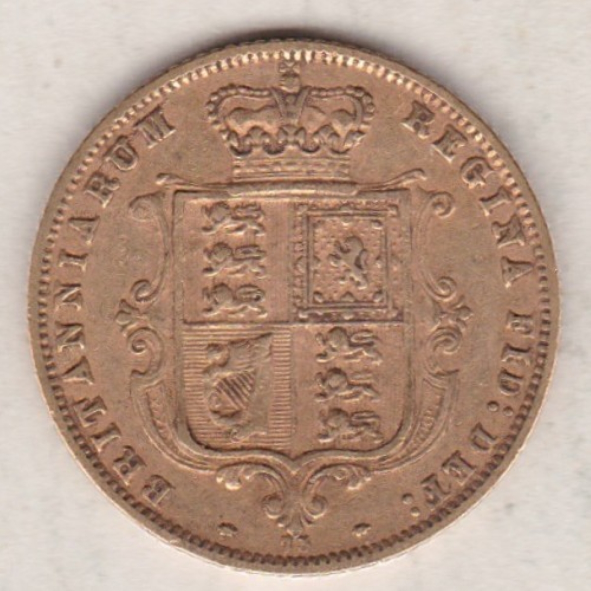 1876 Gold Half Sovereign Coin - Victoria Young Head - Image 2