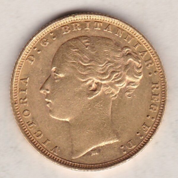 1880 M Gold Sovereign Coin - Victoria Young Head - Image 2