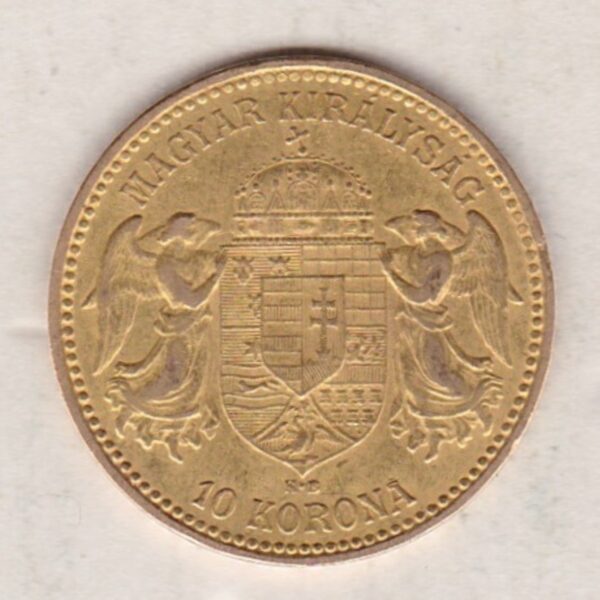 1892 Hungary Gold 10 Korona - Image 2