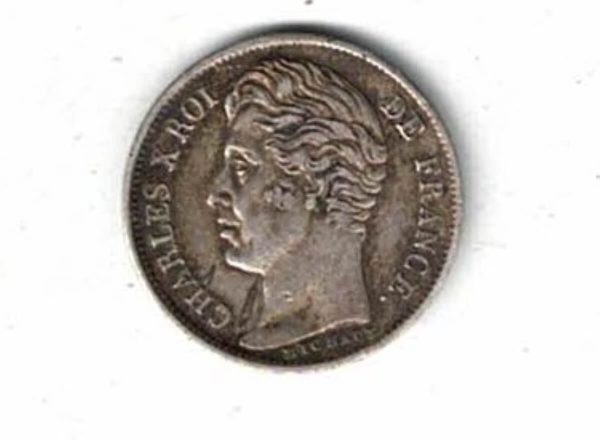 1829 W France Silver Half Franc Coin - Image 2