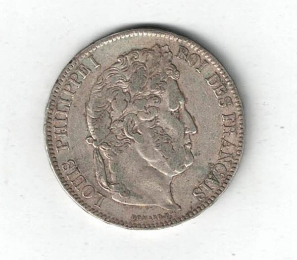 1834 W France Silver Five Francs Coin - Image 2