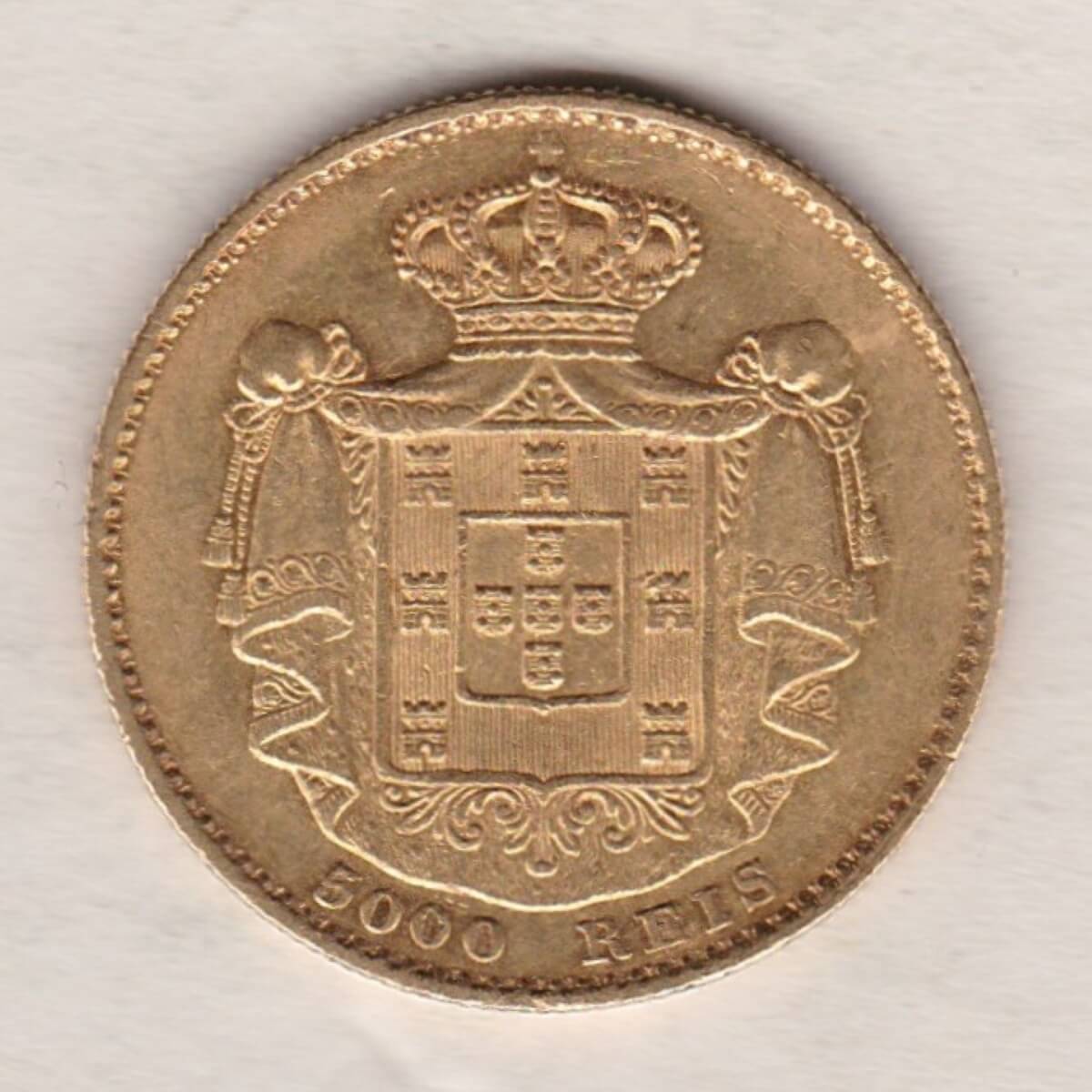 1869 Portugal Gold 5000 Reis - Image 2