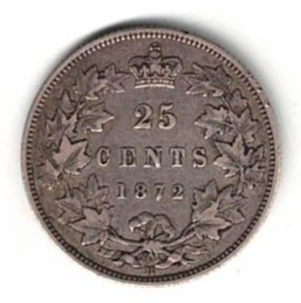 1872H Canada Silver 25 Cent Coin - Image 2