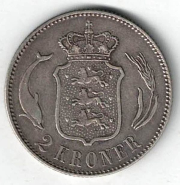 1876 Denmark Silver Two Kroner Coin - Image 2