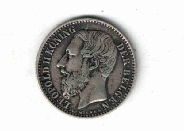 1887 Belgium Silver One Franc Coin - Image 2