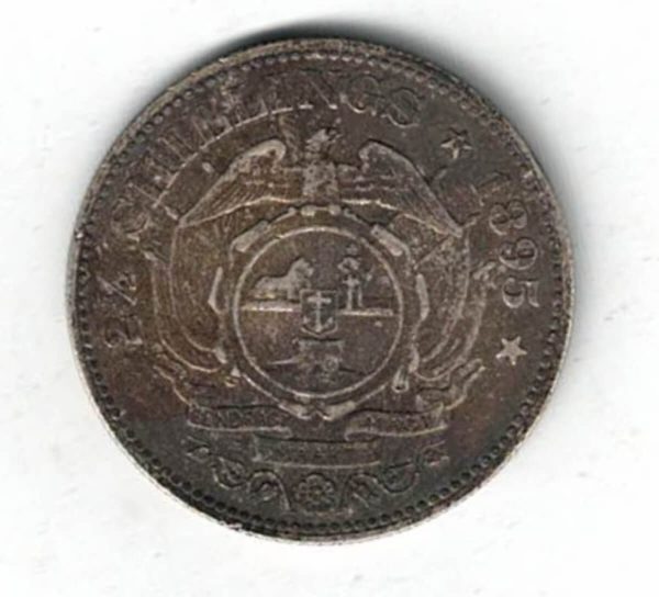 1895 South Africa Silver Halfcrown coin. The obverse features the bust of president Johannes Paulus Kruger facing left. All coins are in stock.