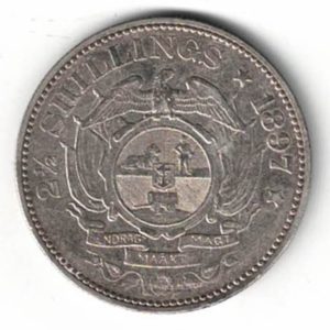 1897 South Africa Silver Halfcrown coin. The obverse features the bust of president Johannes Paulus Kruger facing left. All coins are in stock.