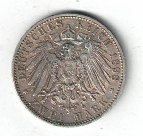 1898 A Germany Silver Two Mark Coin - Image 2
