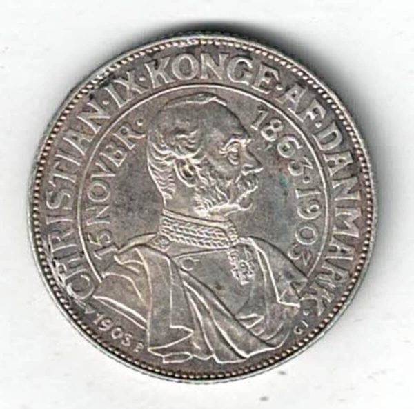 1903 Denmark Silver Two Kroner Coin - Image 2