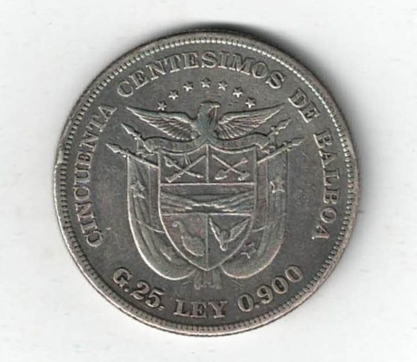 1905 Panama Silver Fifty Centesimos Coin - Image 2