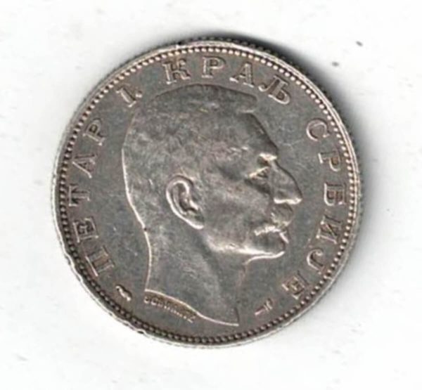 1915 Serbia Silver Two Dinara Coin - Image 2