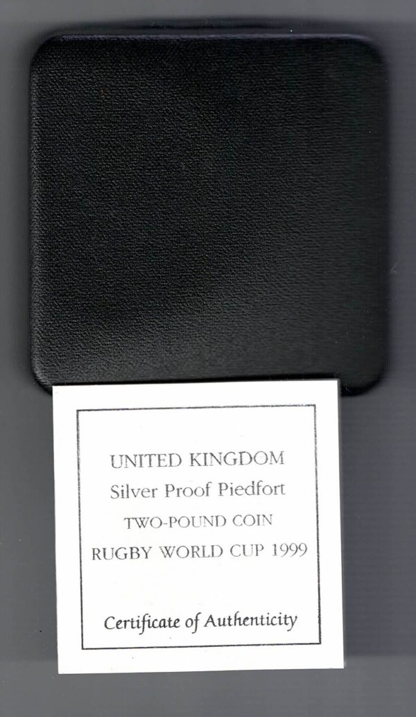 1999 Two Pounds Piedfort Silver Proof Rugby World Cup - Image 3