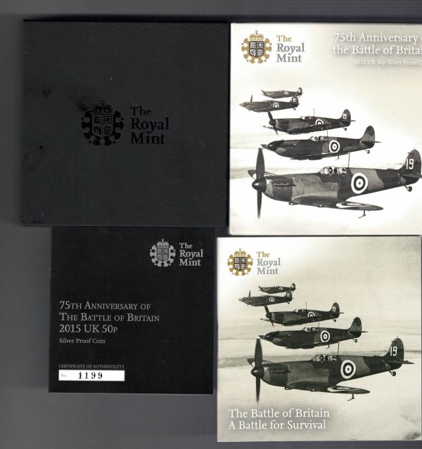 2015 Silver Proof Fifty Pence Coin Battle Of Britain Anniversary - Image 3