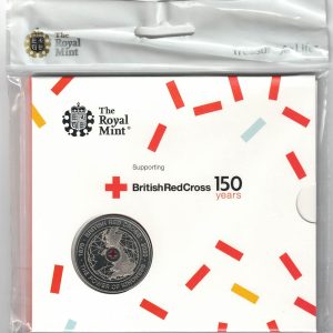 2020 Five Pounds Coin 150 Years British Red Cross. featuring Queen Elizabeth II on the Obverse. All five pound coins are in stock.