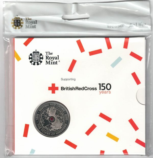 2020 Five Pounds Coin 150 Years British Red Cross. featuring Queen Elizabeth II on the Obverse. All five pound coins are in stock.