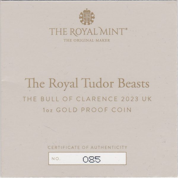 2023 Gold Proof One Ounce Bull Of Clarence - Image 3