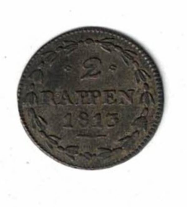 1813 Switzerland Canton Schwyz Billon Two Rappen Coin - Image 2