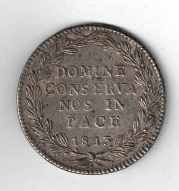 1813 B Switzerland Canton Zurich Silver Forty Batzan - Image 2