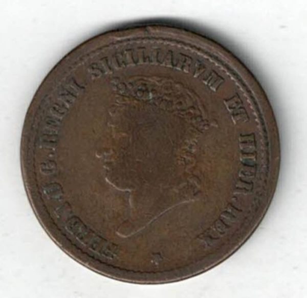 1819 Naples Italy Five Tornesi Coin - Image 2