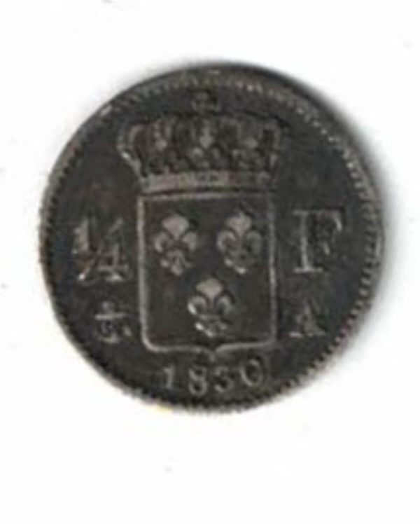 1830 A France Silver Quarter Franc Coin - Image 2